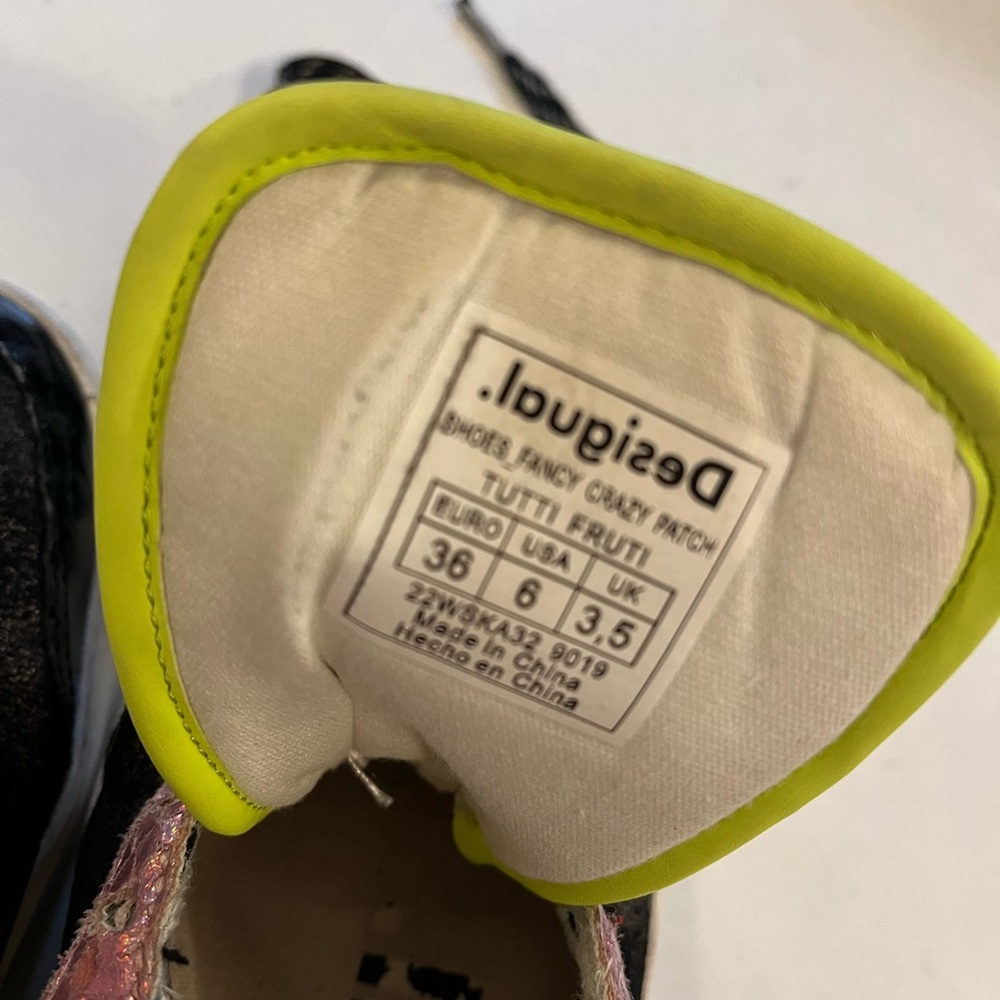 Desigual Patchwork Sneakers Size 36 - image 3